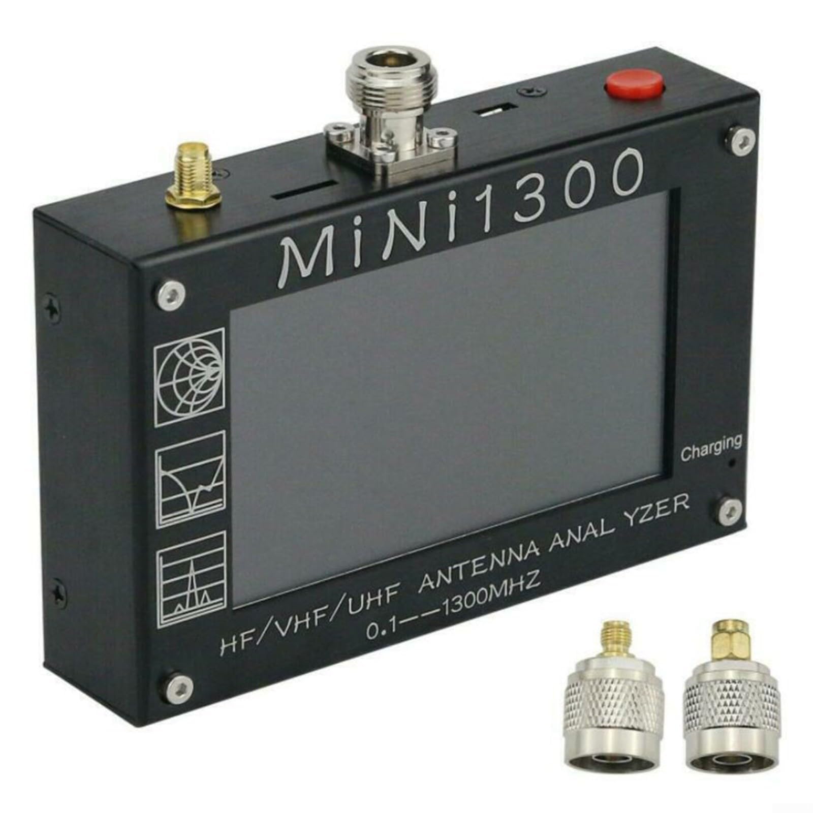 KiraKira Mini1300 SWR Analizator anteny 0,1-1300 MHz HF/VHF/UHF miernik z wyświetlaczem LCD 4,3 cala i trybem