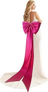 Elegant Removable Big Bow Train for Wedding Dress Large Detachable Satin Halloween Costume for