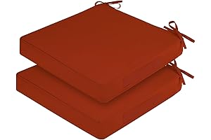 LOVTEX 2-Pack Outdoor Chair Cushions with Large Cushions and Removable Cover (Rust)