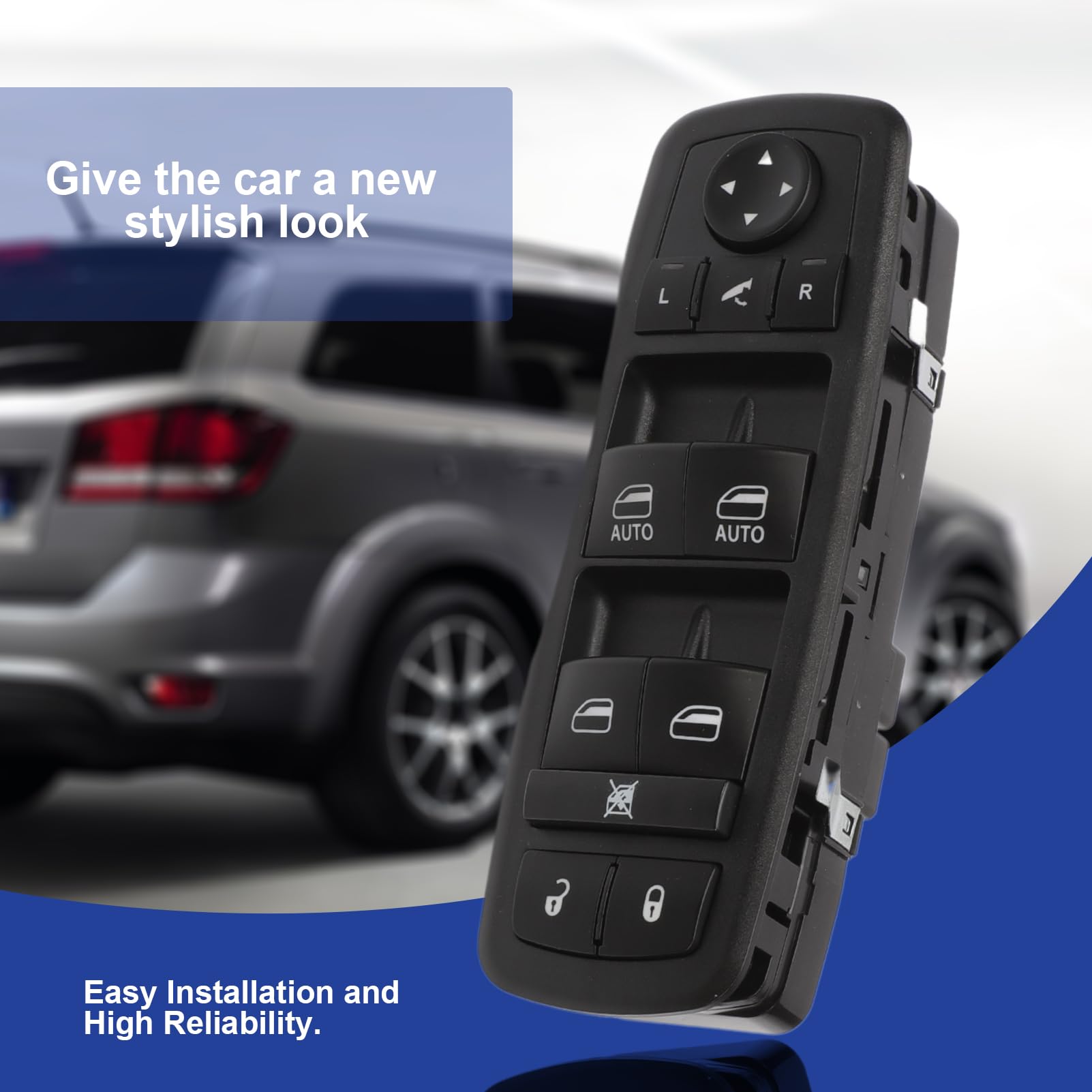Interruttore alzacristalli auto pulsante alzacristalli lato conducente 68139806AA 68139806AB compatibile con Fiat Freemont 2011-2015 56046-826AC 56046826AC compatibile con tema 2011-2014
