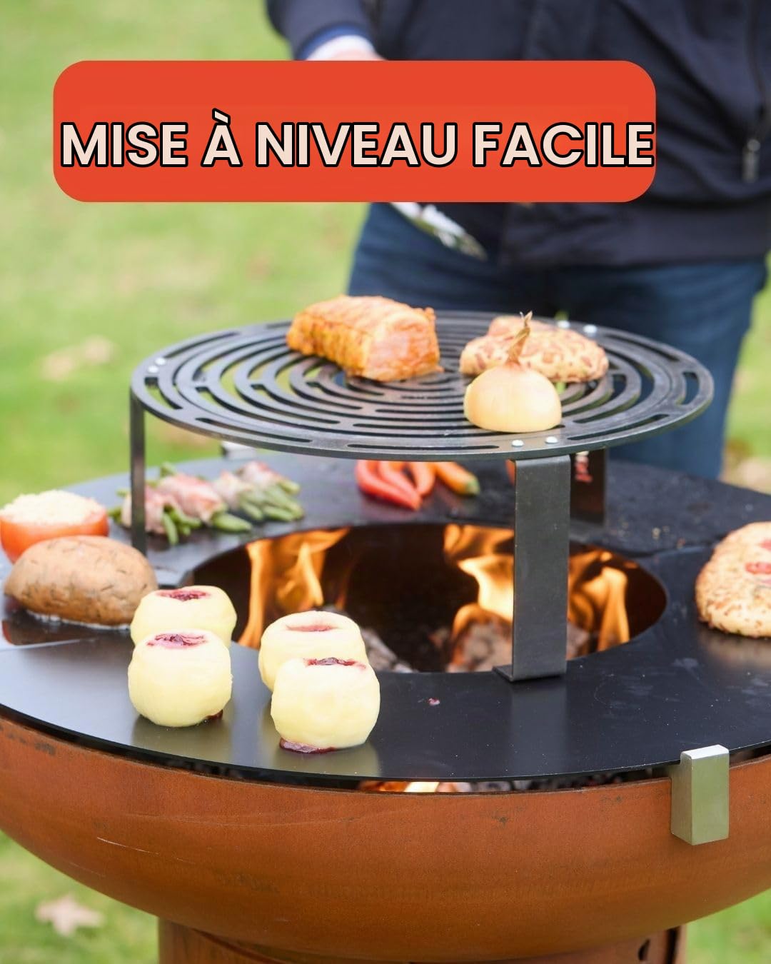 Barbecook Brasero BBQ Jack 75 avec 2 planchas et 2 Supports