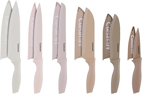 Cuisinart Advantage - Juego de cuchillos de cocina de 12 piezas, cuchillos de acero inoxidable con revestimiento antiadherente de calidad