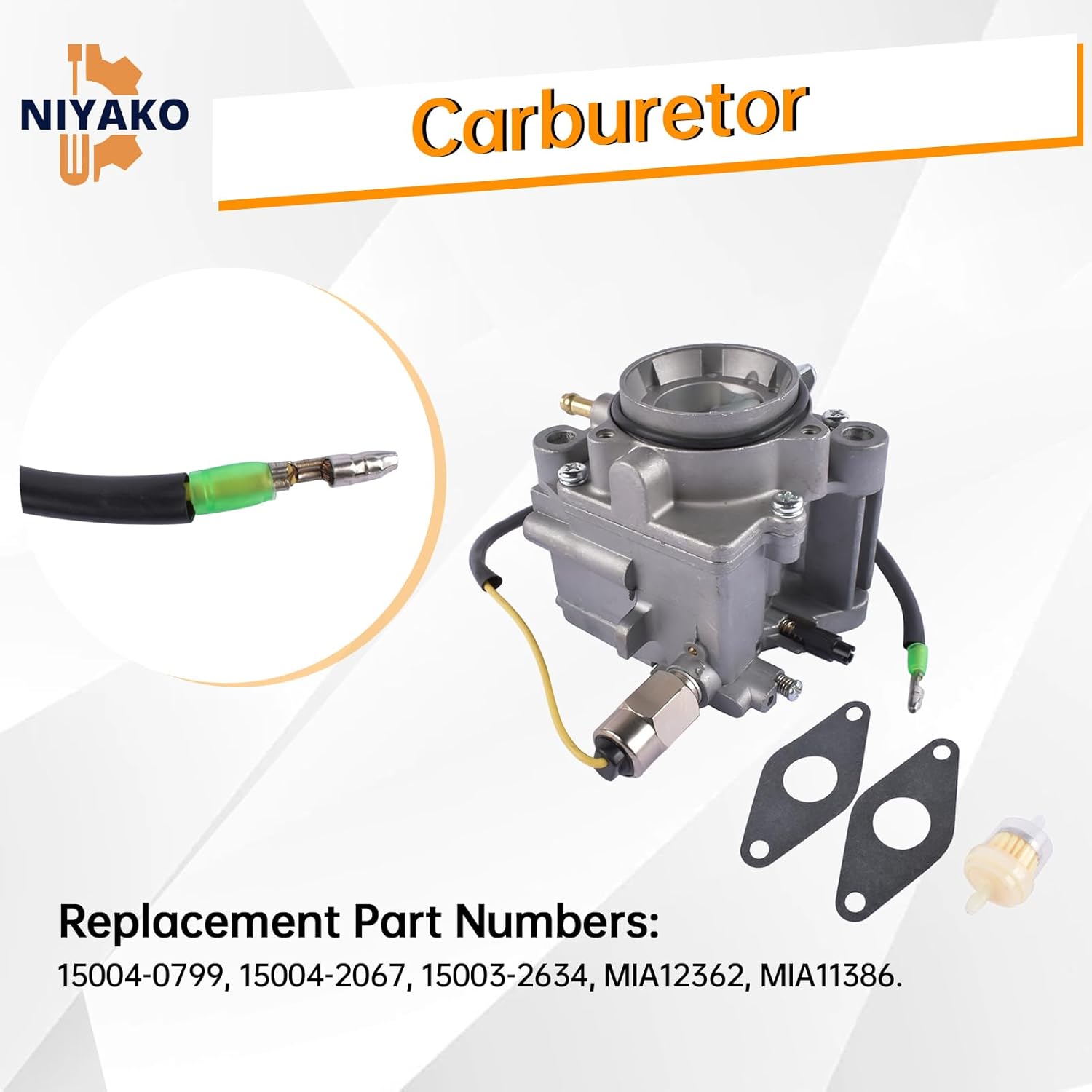 Carburetor Replacement# 15004-0799 15004-2067 15003-2634 Fit John Deere 425 445 455 Kawasaki FD620D MIA11386 MIA12362 AS16 AS18 AS19 AS23