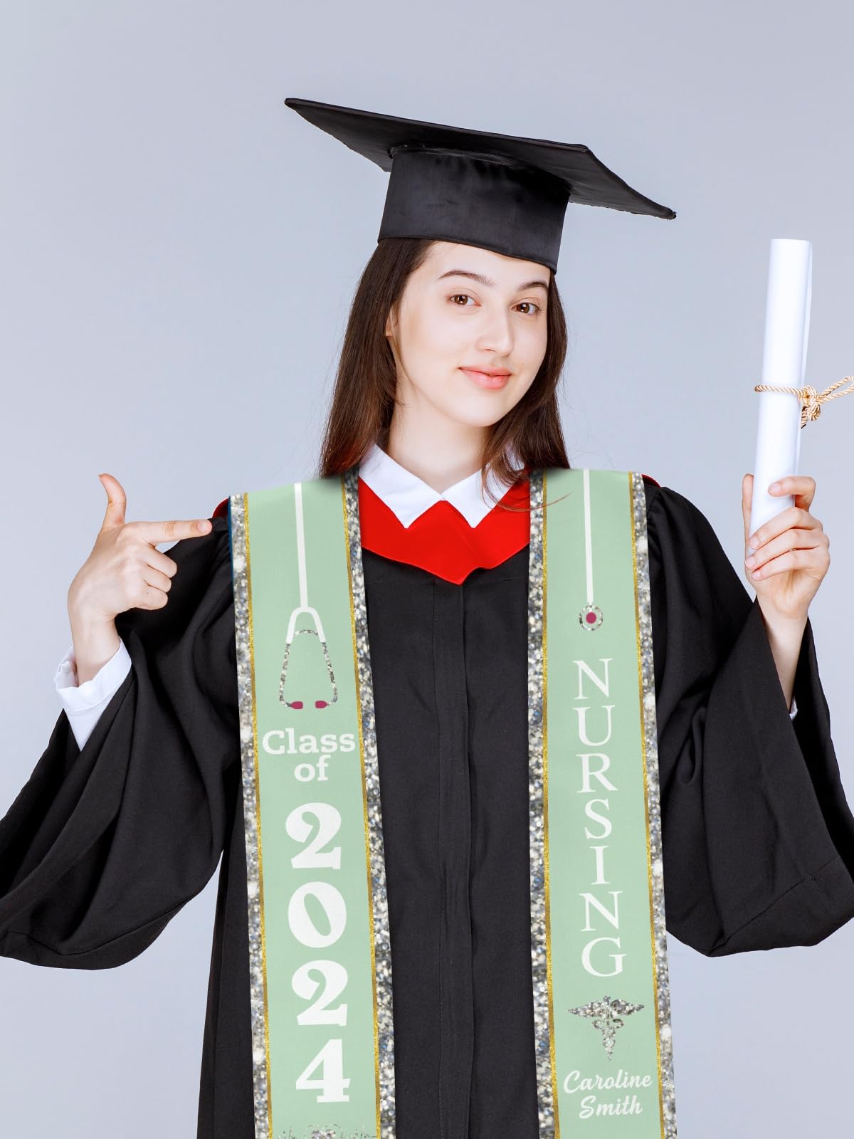 GUGLILI Custom Nursing Graduation Stole 2024 RN Graduation Sash For Nurse Personalized Graduation Gift