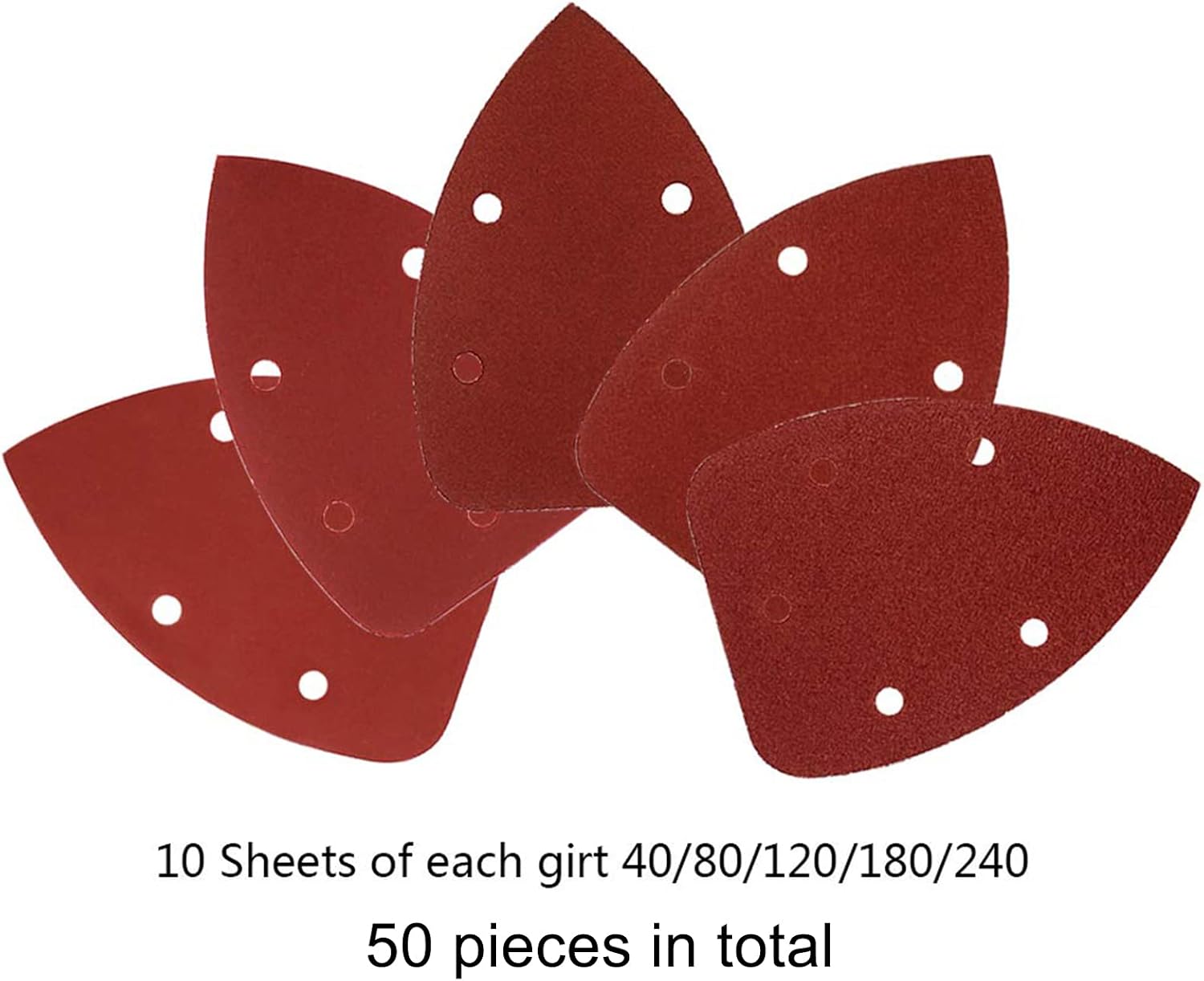 Coceca Mouse Detail Sander Sandpaper Sanding Paper Assorted Sanding Pads 40 80 120 180 240 Grits (50pcs Mouse Sandpaper)