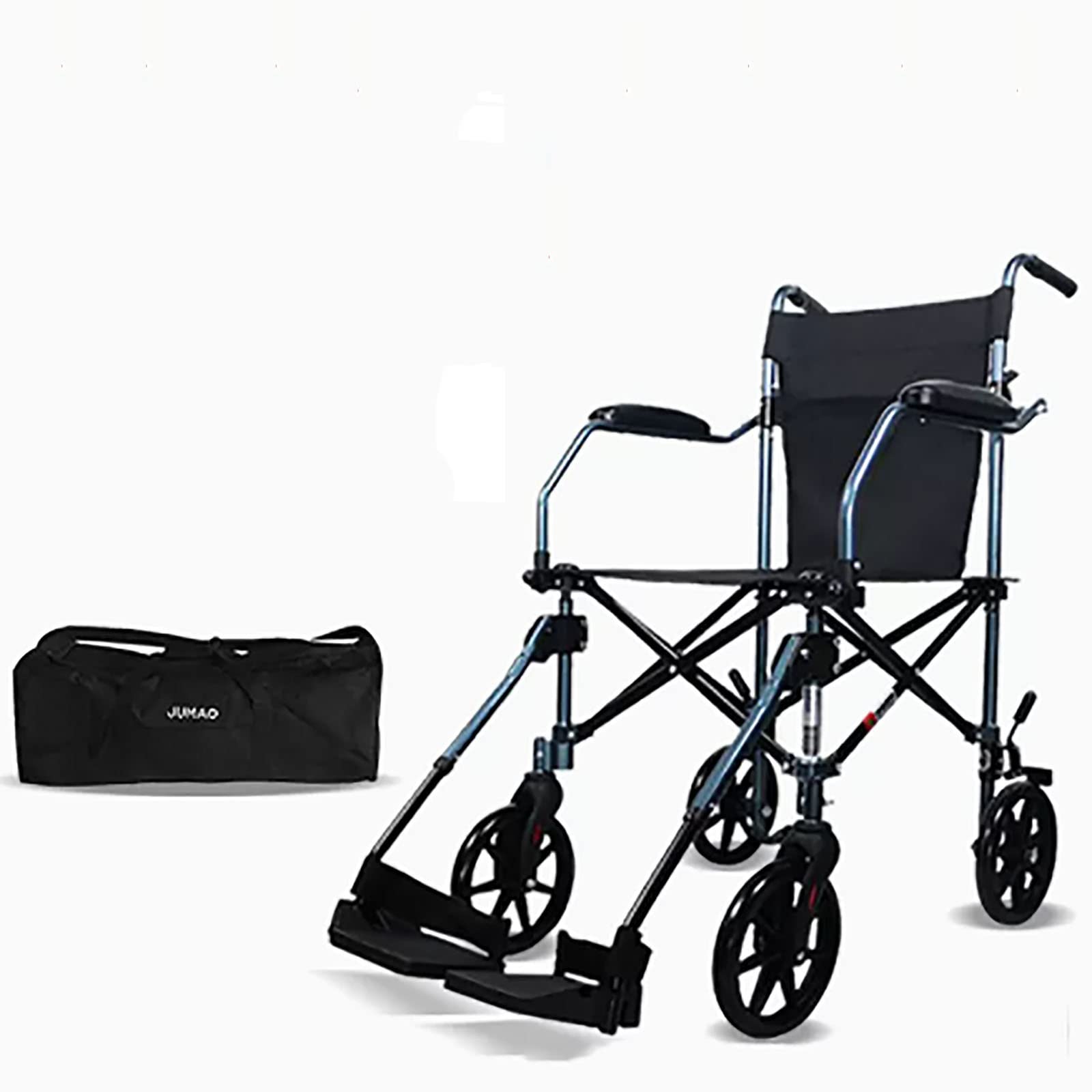 SXSLTSA Lightweight Aluminium Wheelchair, With Travel Bag Self-Propelled Trolley Lightweight Small Travel Mobility Scooter For The Elderly