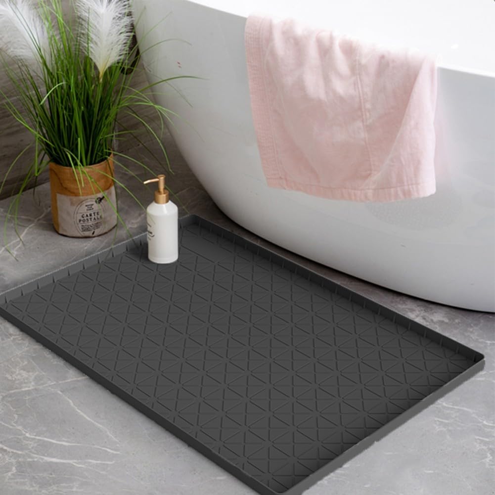 Unterbeckenmatte, wasserdichte Silikon-Schrankauskleidung, mit rutschfester Unterseite, Schutzmatten für Küchen oder Garagen (86 x 56 x 2,5 cm)