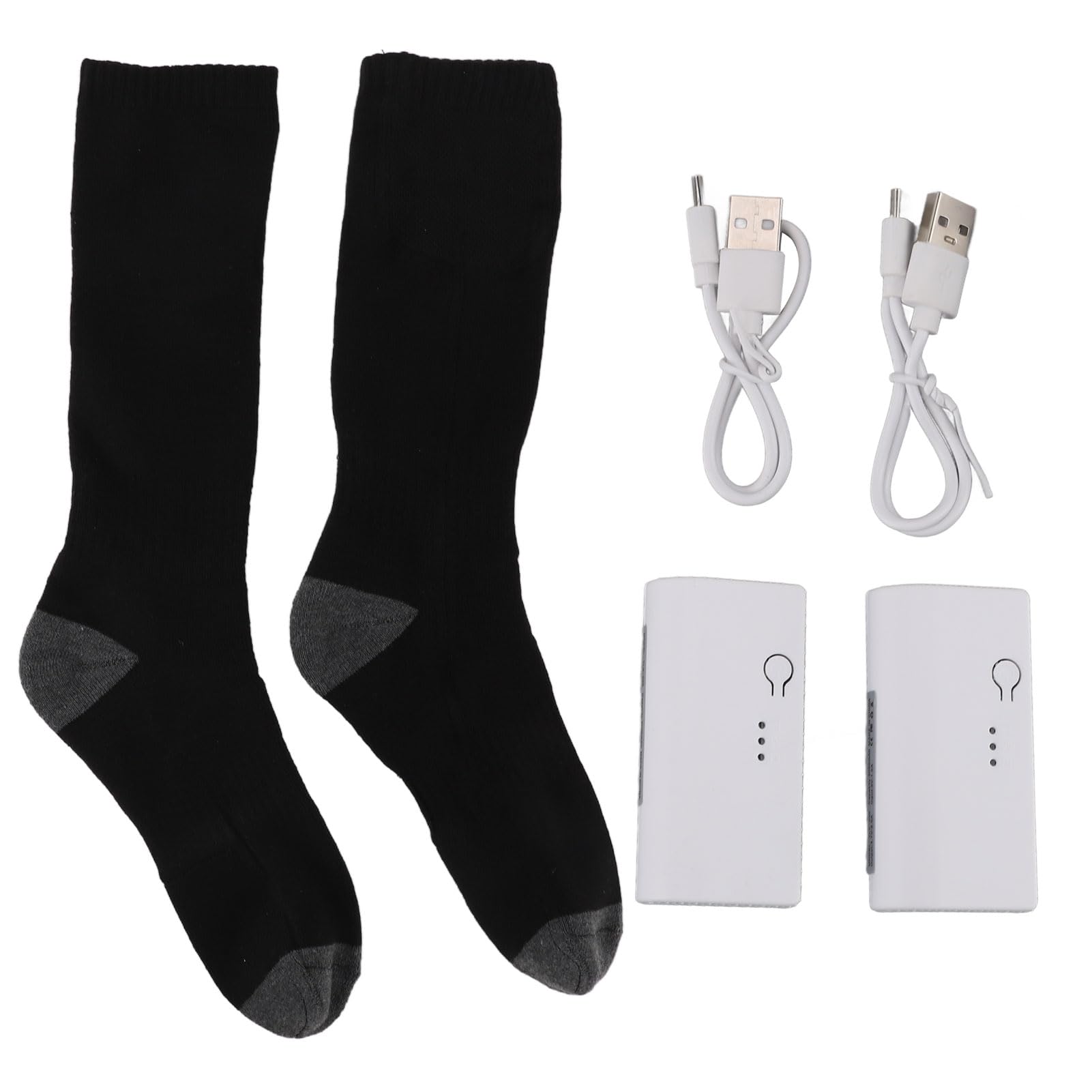 Asixxsix Verwarmde Sokken voor Heren Dames, USB Wasbare