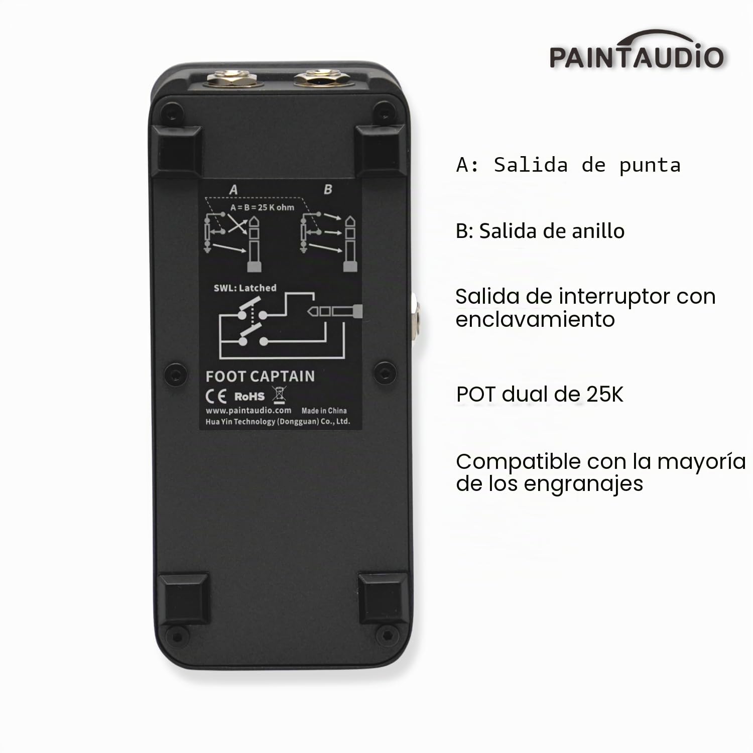 PAINTAUDIO Paint Audio Foot Captain - Pedal de expresión de doble salida multiefectos compatible con conexión de punta/anillo (Foot Captain-SWL)