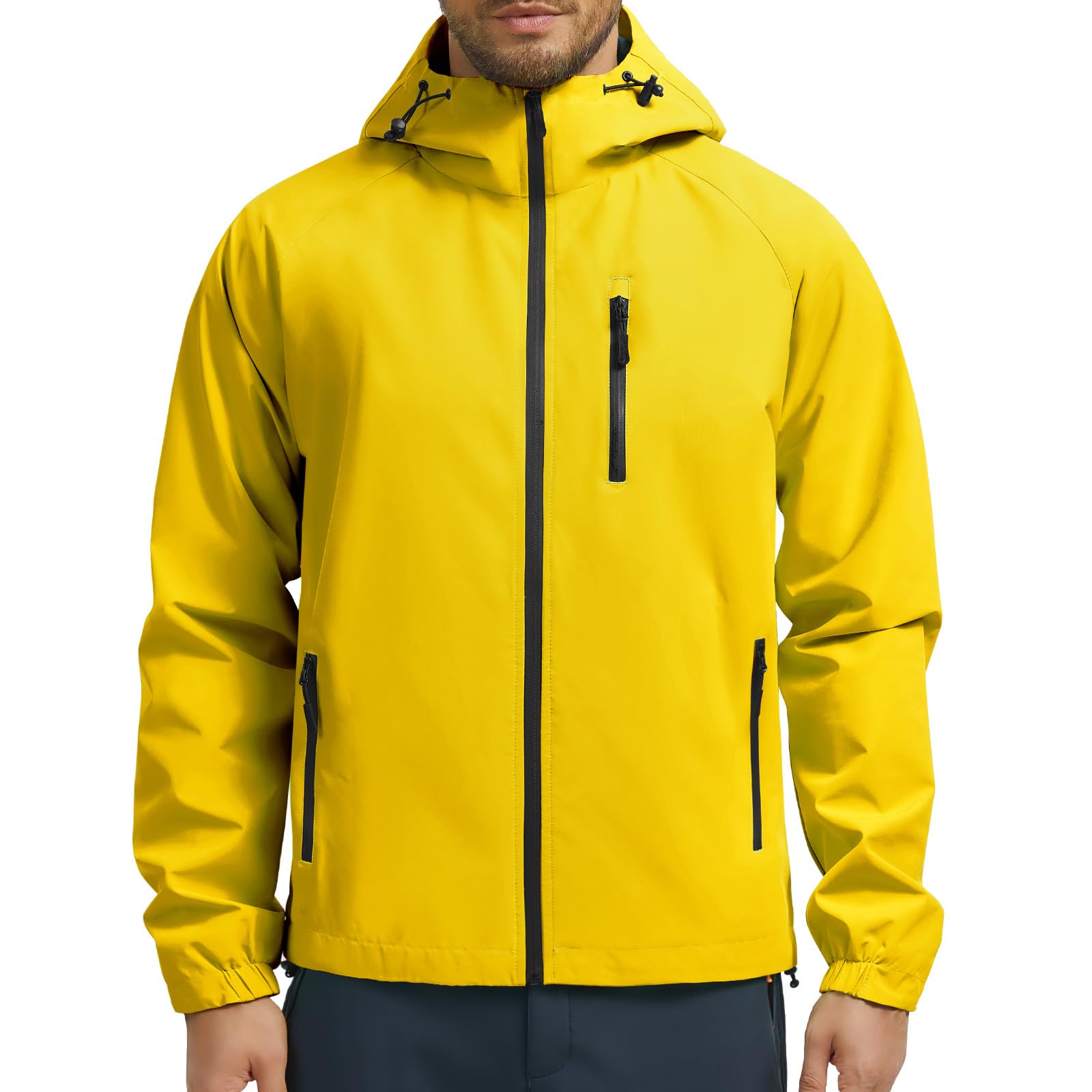 UMIPUBO Veste Imperméable Pour Homme Pluie Extérieure Coupe Vent Respirante Réfléchissante Blouson Légère Vêtements à Capuche Outdoor Cyclisme Plein air Voyage Course à pied Randonnée