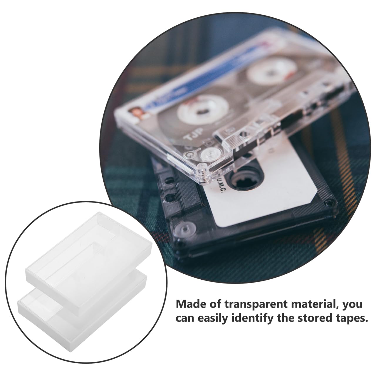 Magiclulu - Lote de 10 cajas de almacenamiento transparentes para casetes de audio vintage de plástico compacto para protección y organización de cintas grabación de voz
