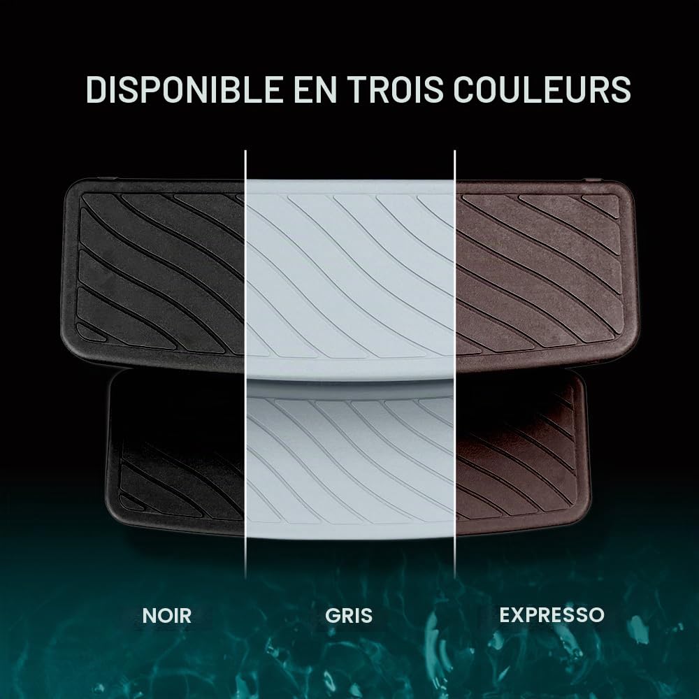 Puri Tech Escalier Universel pour Piscine, Accessoires de Spa, Marches antidérapantes et durables - Gris Clair