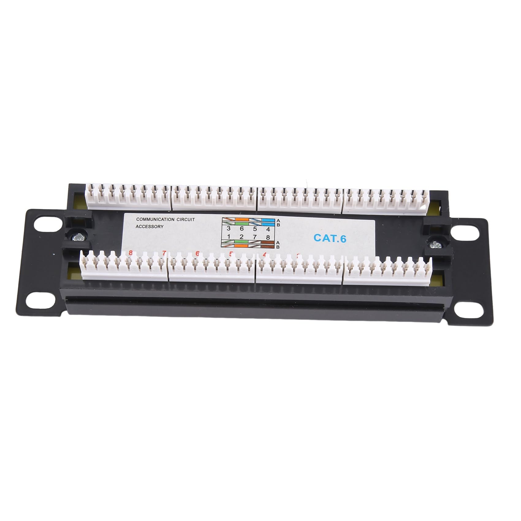 4X CAT6 8 Puertos Patch Panel Rack Network 6.89 Pulgadas 1U Montaje en Rack con Conector RJ45 para de Distribución Doméstico