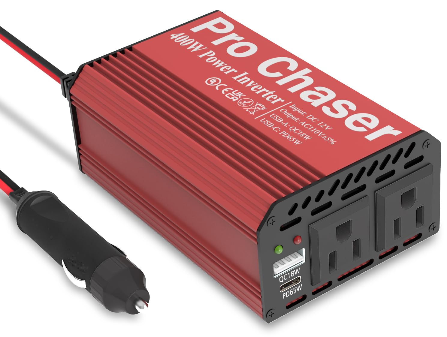 Amazon.com: Pro Chaser 400W Power Inverters for Vehicles - DC 12v