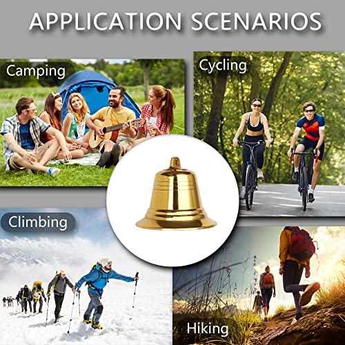 Kcrygogo Solid Brass 1.5" Loud Bear Bells For Hikers,With Silencer And Emergency Whistle For Hiking, Biking, Fishing, Rock Cimbing (2 Sets) #TOP2