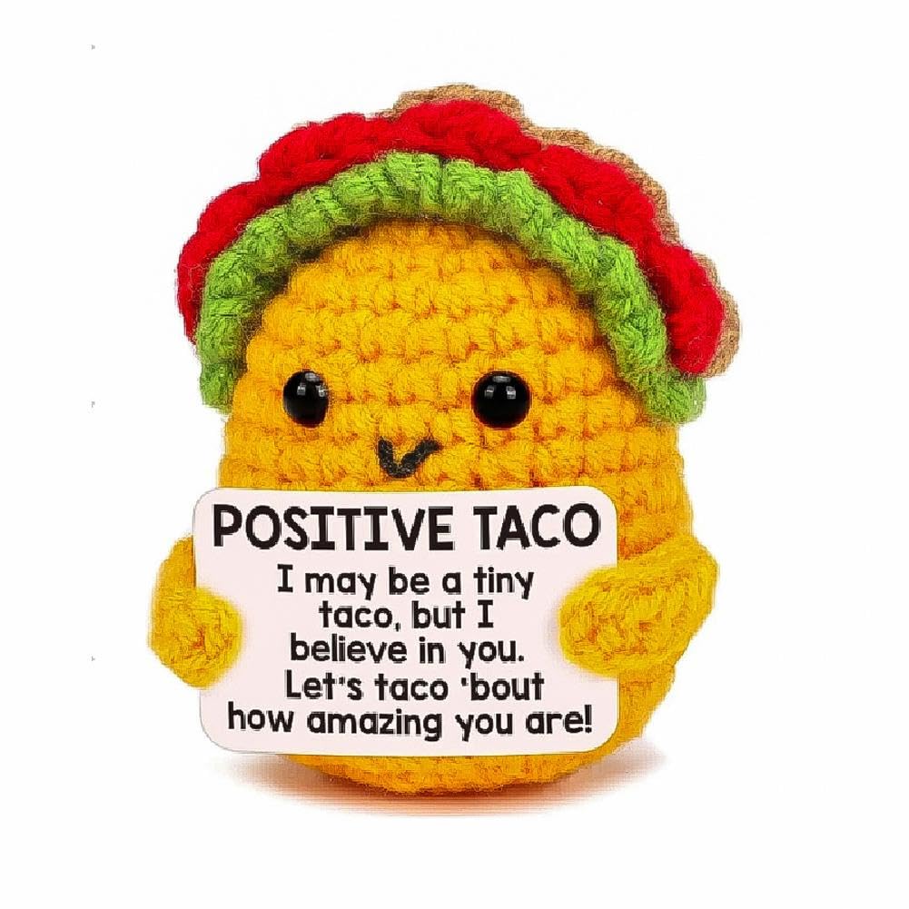 Taco Portafortuna All'Uncinetto Fatto A Mano - Peluche Antistress Con Supporto Emotivo - Regalo Originale Per Compleanno E Amici - 2