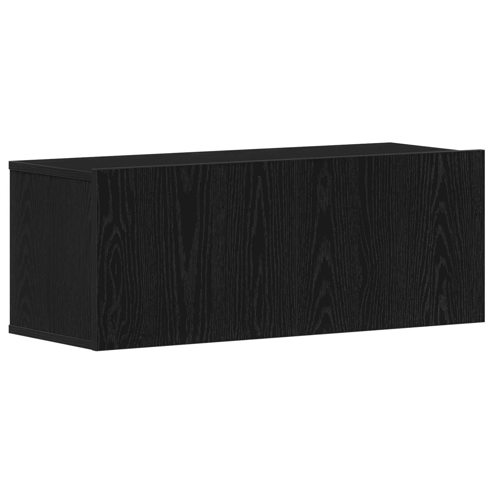 Juego de 3 muebles de TV colgantes, mueble bajo con aspecto de roble negro, tablero de TV montado en la pared de madera para el salón
