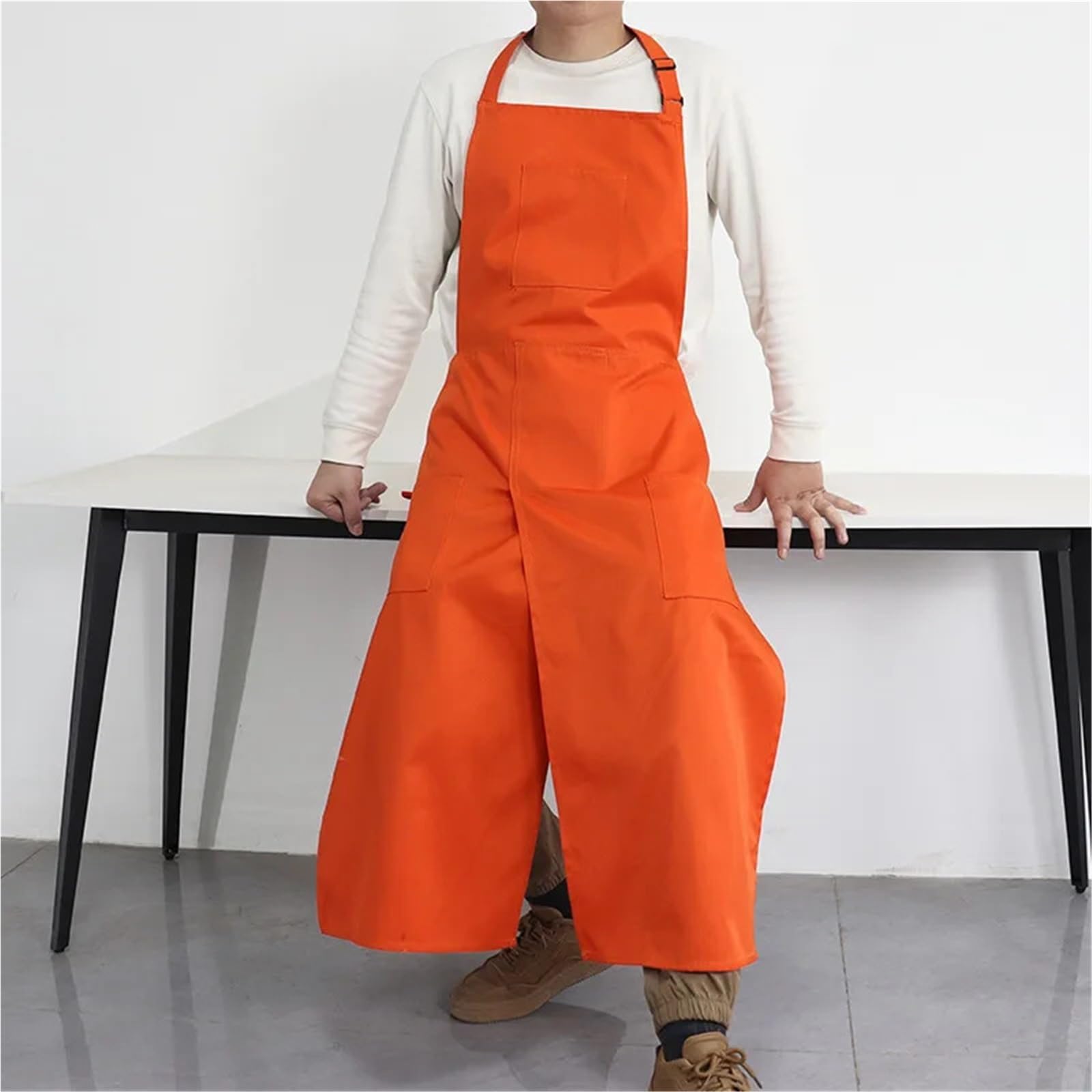 Tablier Potier à Jambes Séparées Tablier en toile, pantalon fendu, col montant, ajustable, tablier de travail for le dessin