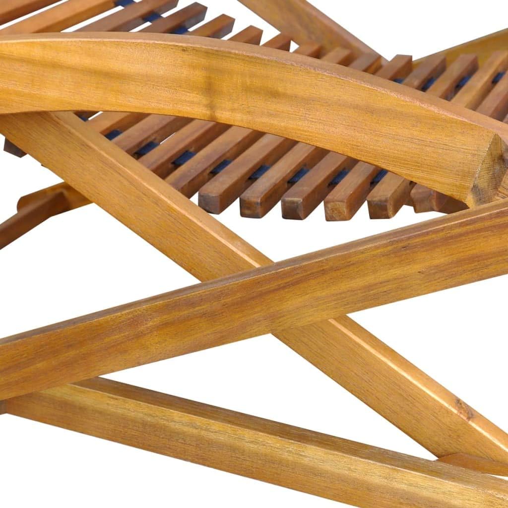 Cerlingwee Tumbona de Madera, Cómoda Silla de Salón Diseño Ergonómico Plegable Resistente a la Intemperie Móvil con Reposapiés para Día Soleado para Jardín