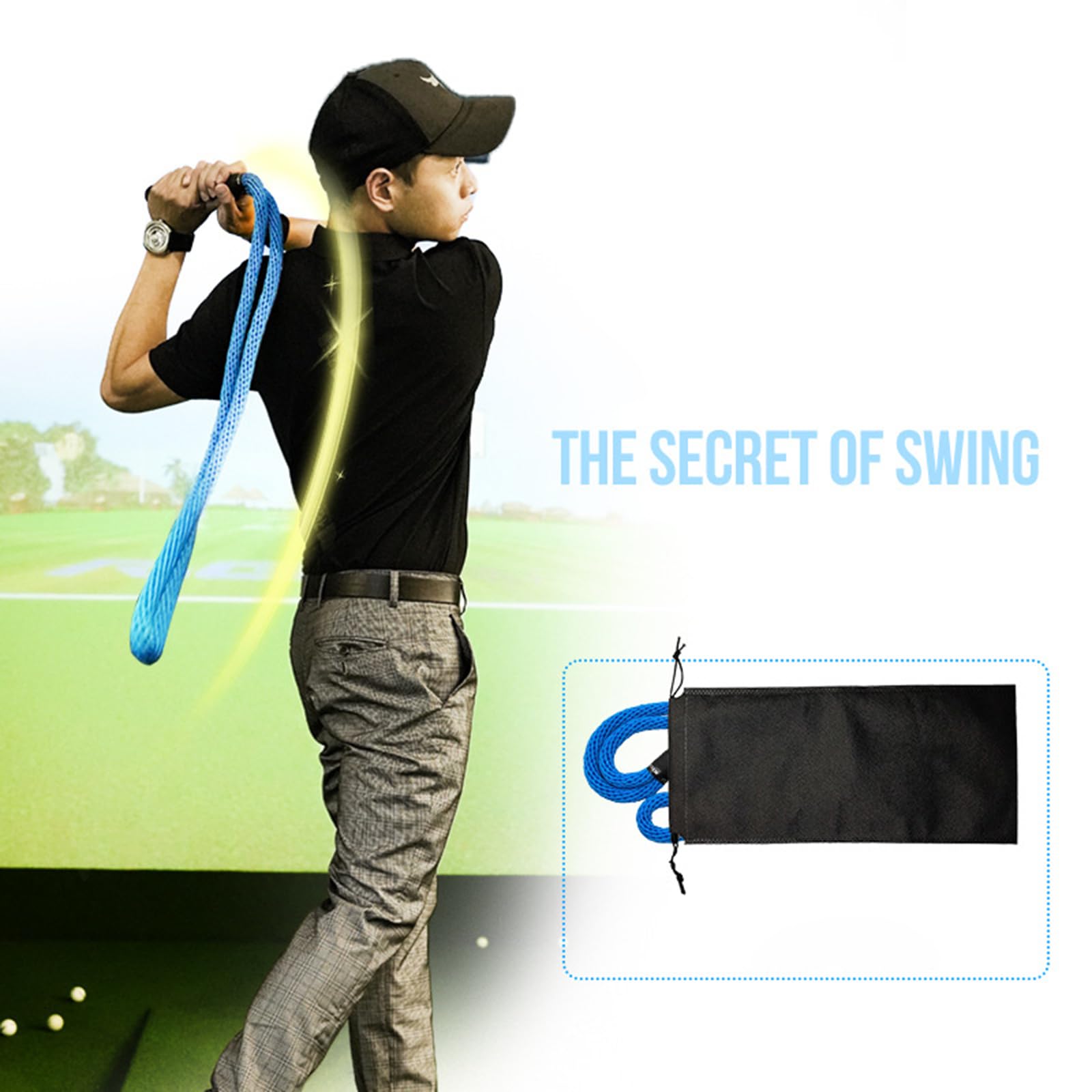 Tragbares Golfschwung Übungsseil, Übungsseile, elastisches Trainingswerkzeug, Seil, Golfzubehör, einfach zu bedienende Schwungübung