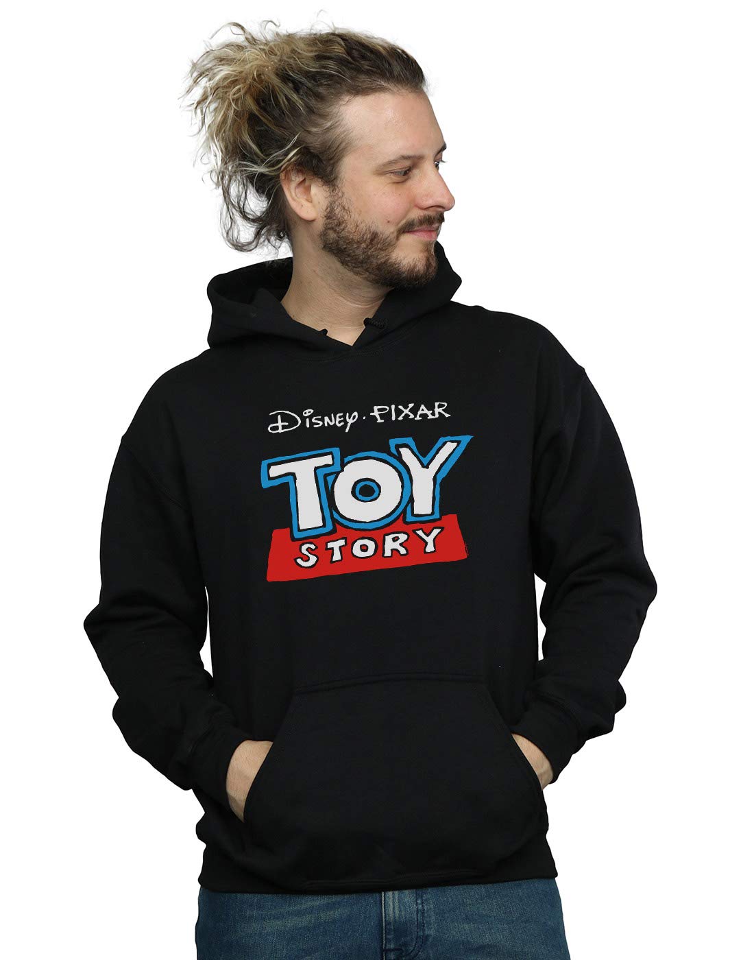 Disney Men's Toy Story Cartoon Logo Hoodie Black Medium