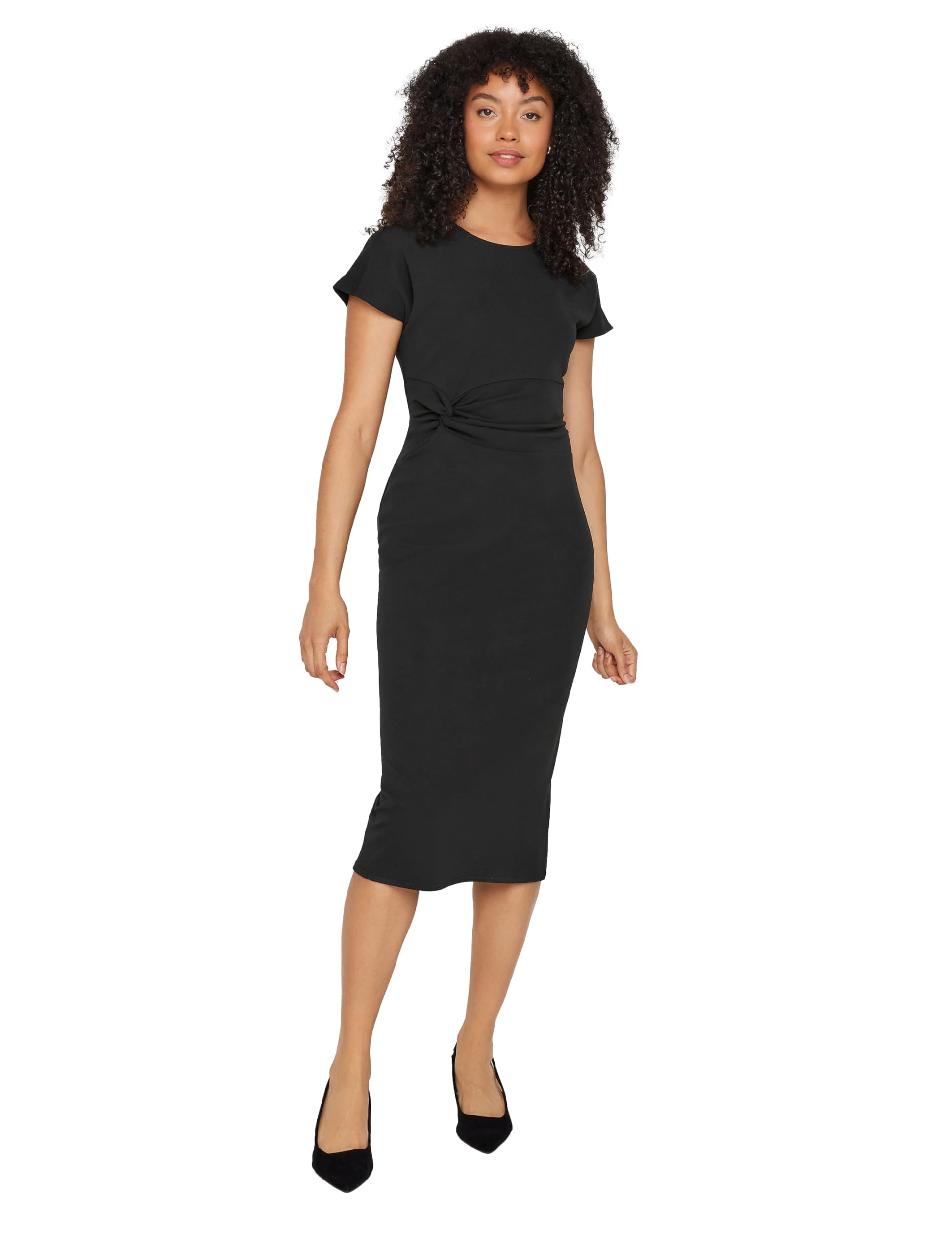 Women's Black M&Co M&Co Twist Side Dress Size 14