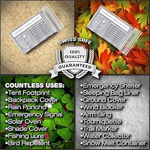 Swisssafe10packmylaremergencyblanketsforsurvivalcompactinsulatedforcoldweatherdesignedfornasaoutdoorrunningcampingsurvivalfirstaidcarkitsilver10pack Urban Country Home Decor Swiss safe 10 pack mylar emergency blankets for survival compact insulated for cold weather designed for nasa outdoor running camping survival first aid car kit silver 10 pack urban country home decor