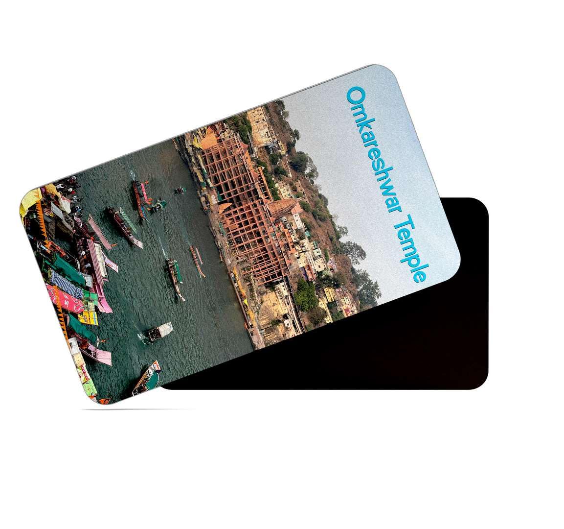 dhcrafts Multicolor Madhya Pradesh Omkareshwar Temple Design Rectangular Matte Finish Rubber Fridge Magnet/Magnetic Card Pack of 1 (8.6cm x 5.4cm)
