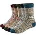 Ueither Mens/Womens 5 Pairs Vintage Style Thick Knitting Wool Warm Winter Fall Crew Socks (Shoe Size:6-11)