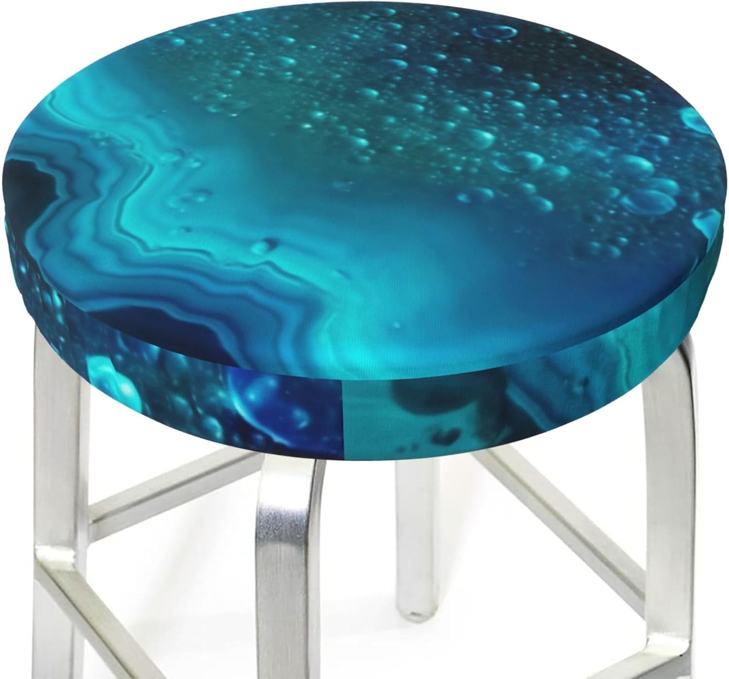 Bright Aqua Blue Turquoise 12 inch Round Bar Stool Covers