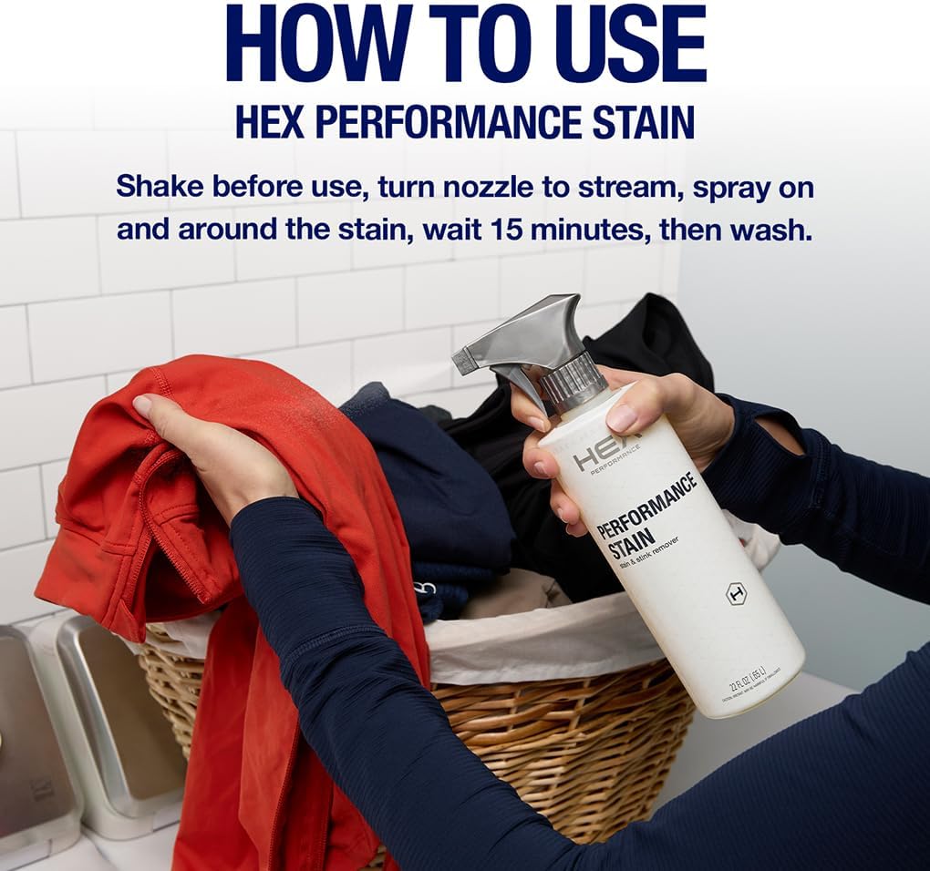 HEX Performance Stain & Stink Remover, Unscented, 44oz (Pack of 2) - Designed for Activewear, Eco-friendly
