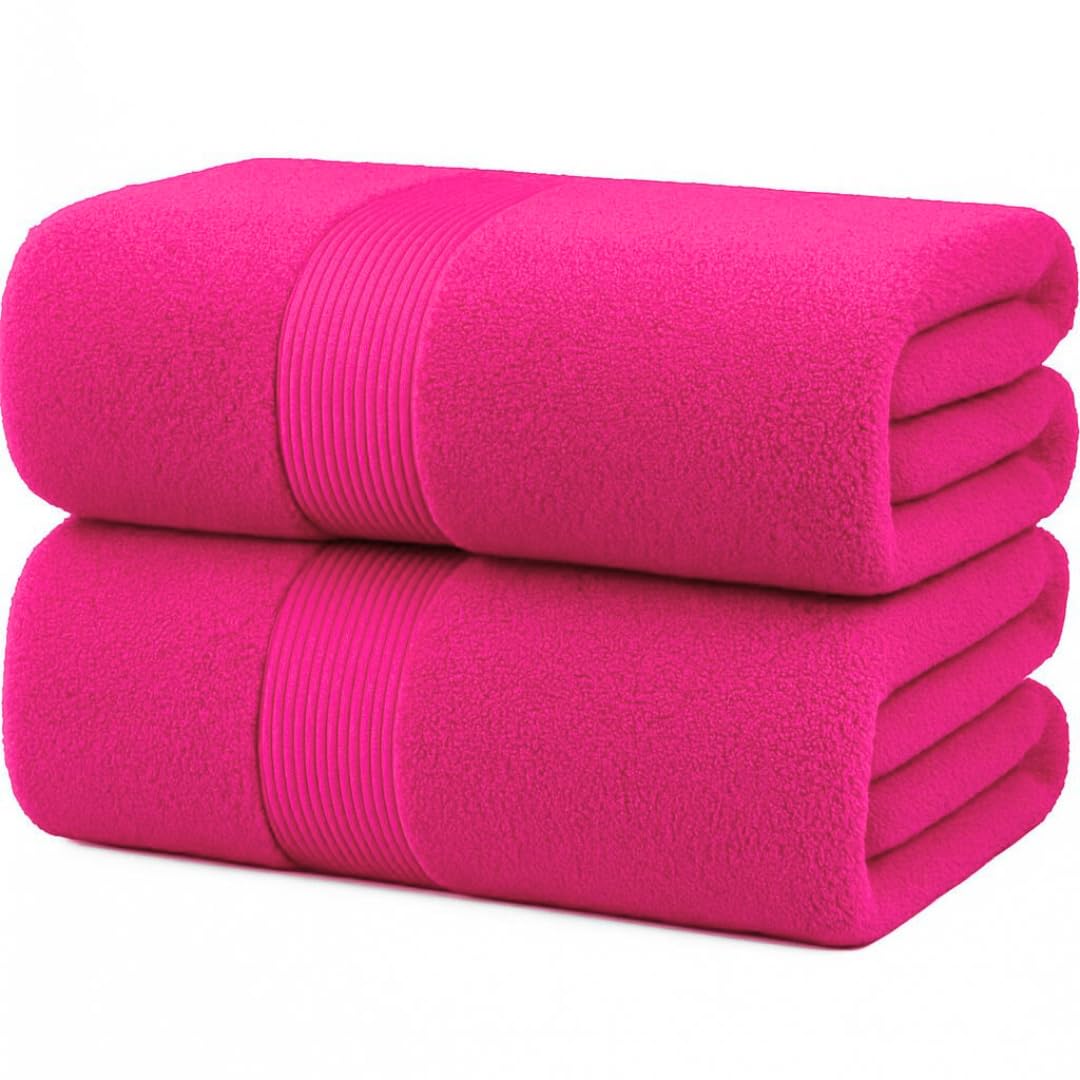 Diamond Tex Premium Extra Large Bath Sheet (90x180 cm–600 GSM) 100% Egyptian Cotton towels bath sheet, Ultra Soft jumbo bath sheets towels extra large Quick Dry big towels (1 Pack, Pink) — image 1