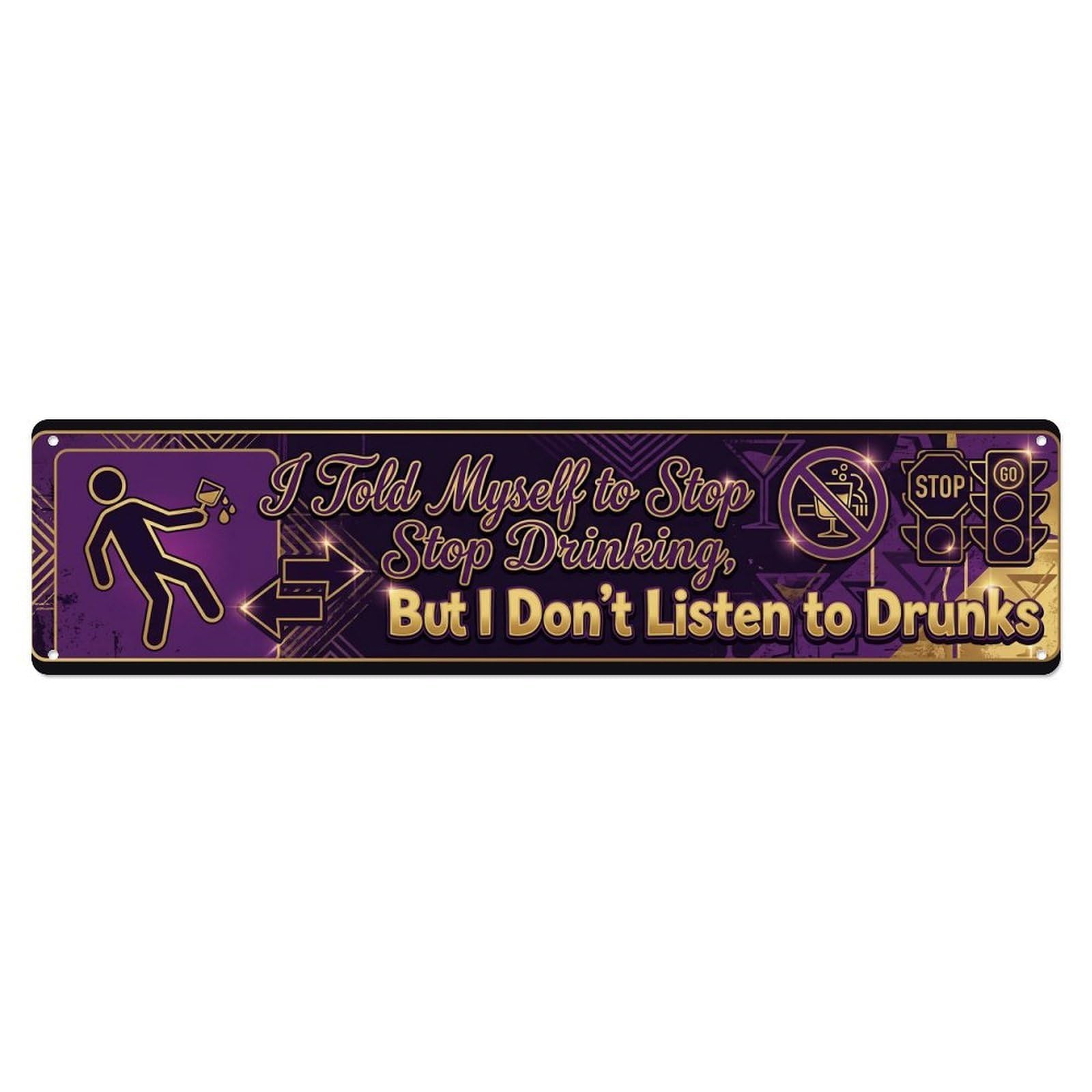Drunk Advice Lounge Beverage Metal Tin Sign Plaque Wall Decor for Cafe, Club Bar, Office, Home Garden Metal Poster 4x16Inch