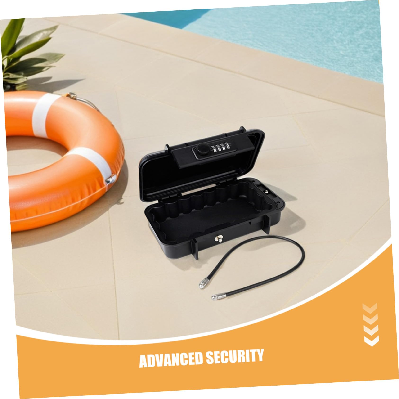 OSALADI Cassetta di Sicurezza Portatile Combinazione Realizzata in Robusto Materiale Abs e Resistente alle Cadute per Viaggi Palestra Hotel e Dormitori Cavo in Acciaio Staccabile