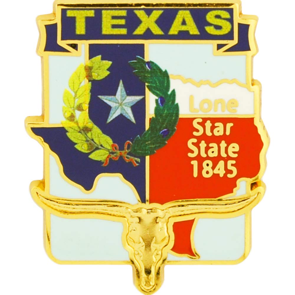 Artisan OwlTexas State Shaped Map Lapel Metal Pin