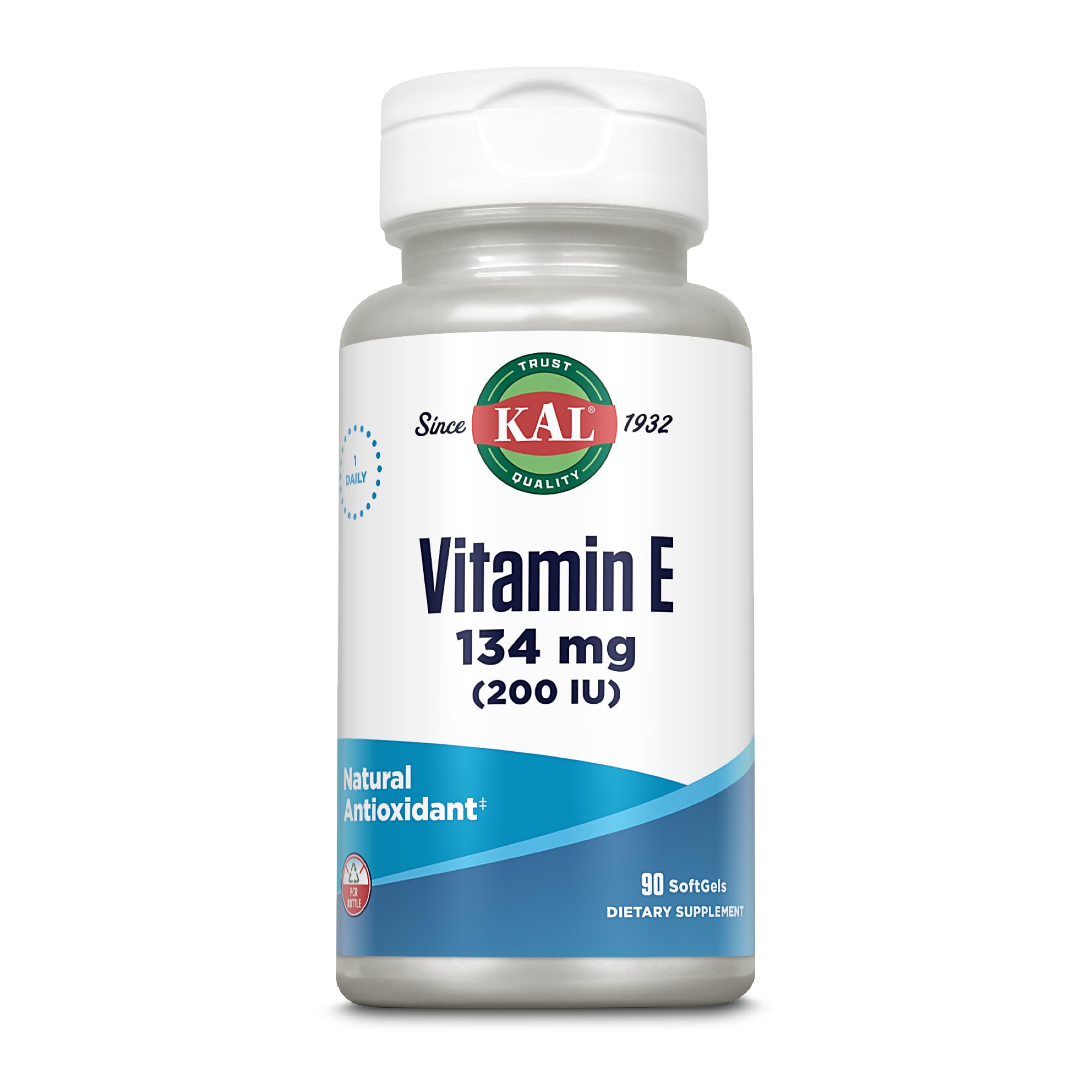 Amazon.com: KAL E-200 D-Alpha Tocopherol 200 IU Softgels, 90 Count : Health  & Household
