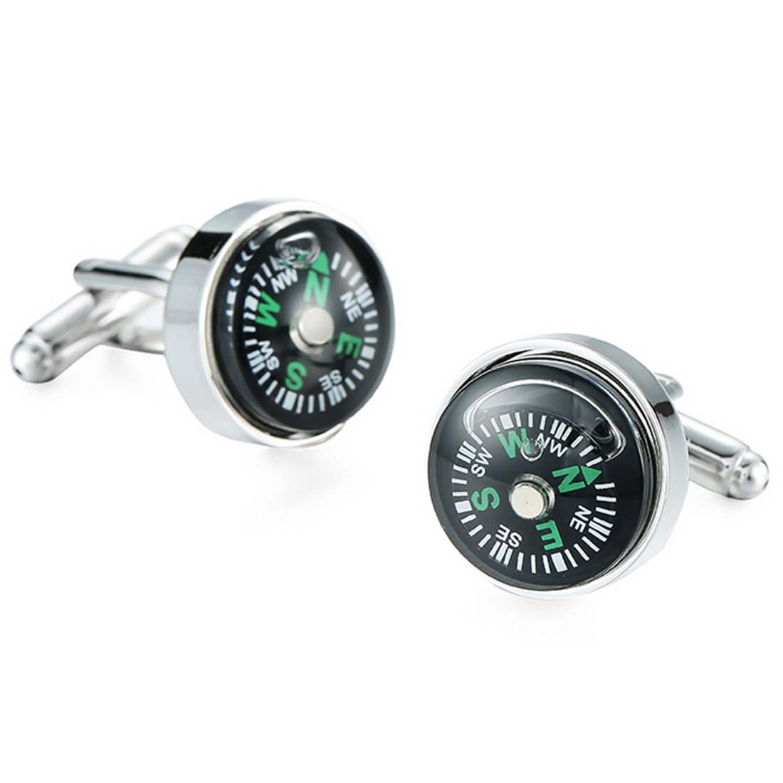 Peora Black Green Navigation Functional Compass Shaped Cufflinks for Men Boys Wedding Business Gift (B07FLBP2NH) Amazon Price History, Amazon Price Tracker