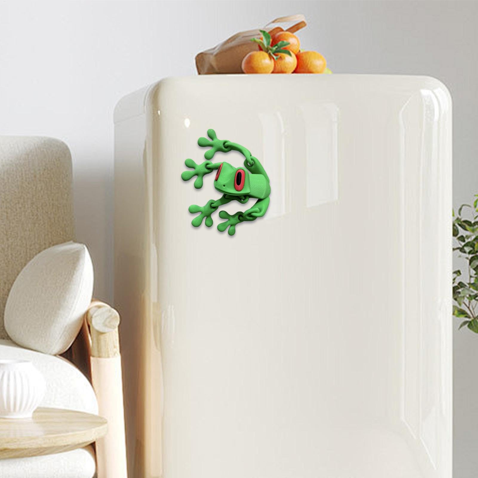 4 Stück 3D Frosch Magnete - Bewegliche Kühlschrank Dekoration Flexibel