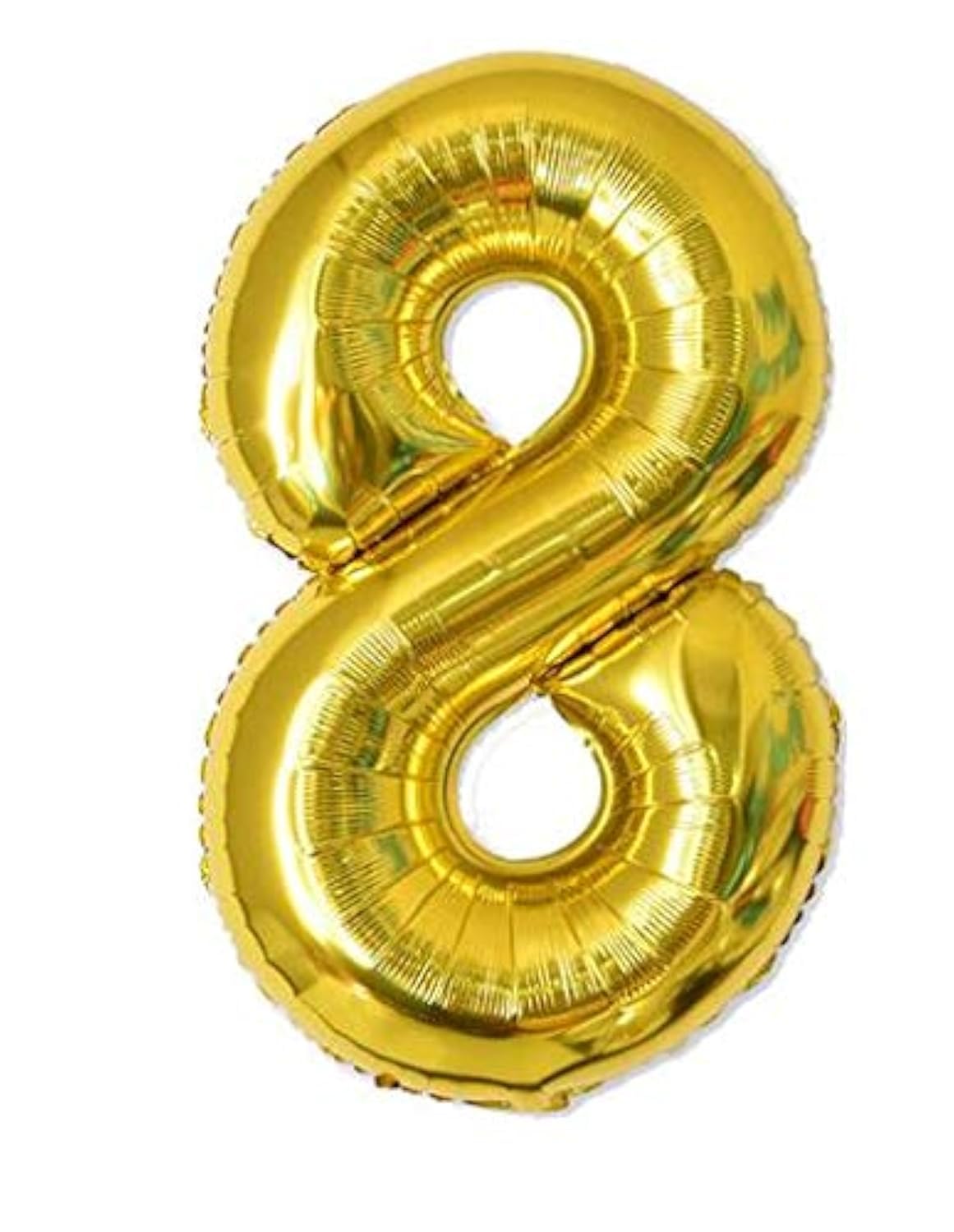 INSX 40 Inch Number 8 Balloon Glittering Golden Color Grand Size for Special Occasions and Birthday Wedding Anniversary Decoration Reusable (Number 8)
