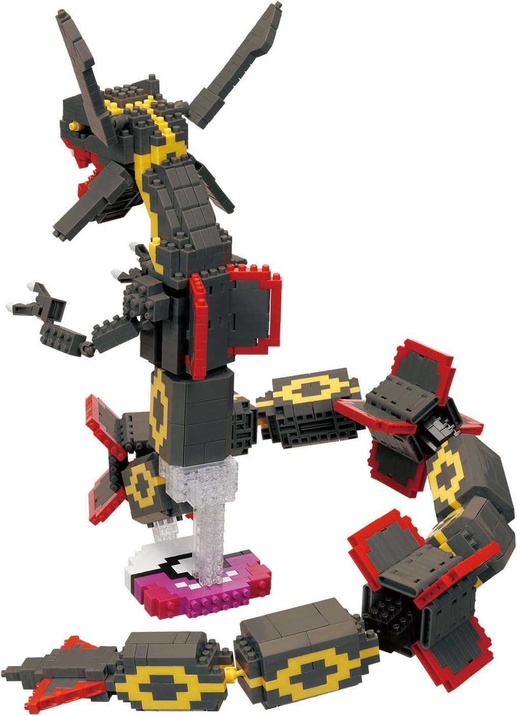 Kawada NBPM_104 Nanoblock, Pokémon, Black, Rayquaza, Extreme DXNBPM_104, 2.8 x 16.5 x 8.3 inches (7 x 42 x 21 cm), for Ages 12 and Up, Interior Hobby