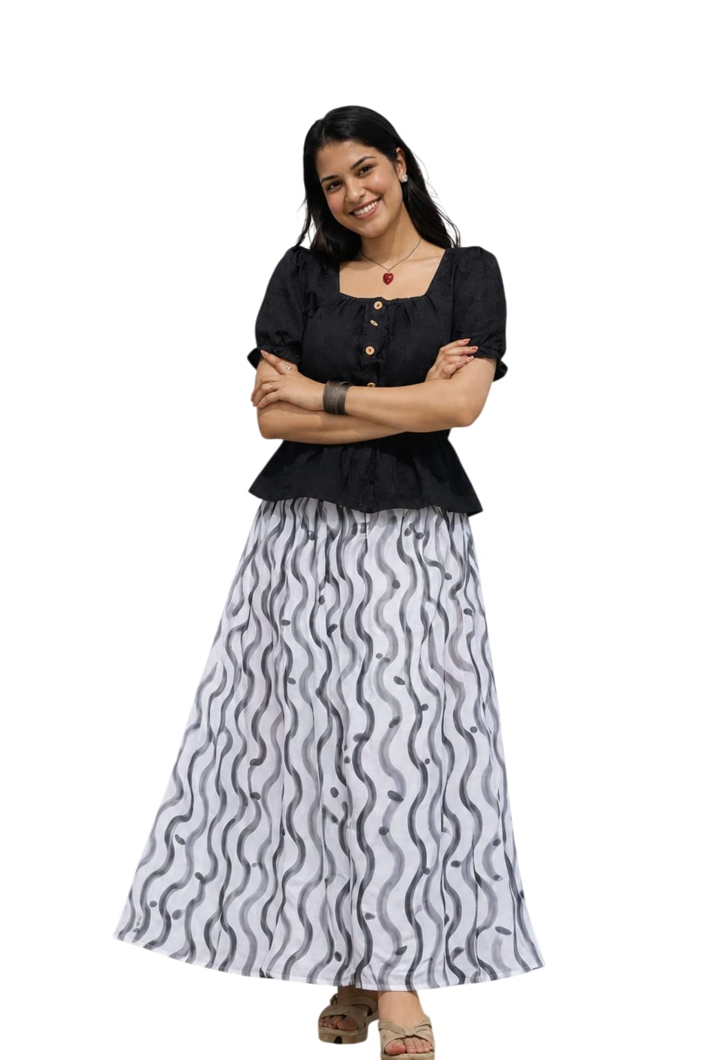 Women's Regular Fit Full Length Cotton Top and Georgette Floral Printed Skirt Set with Elegant Design for Wedding, Parties, Traditional, Festivals-image-29