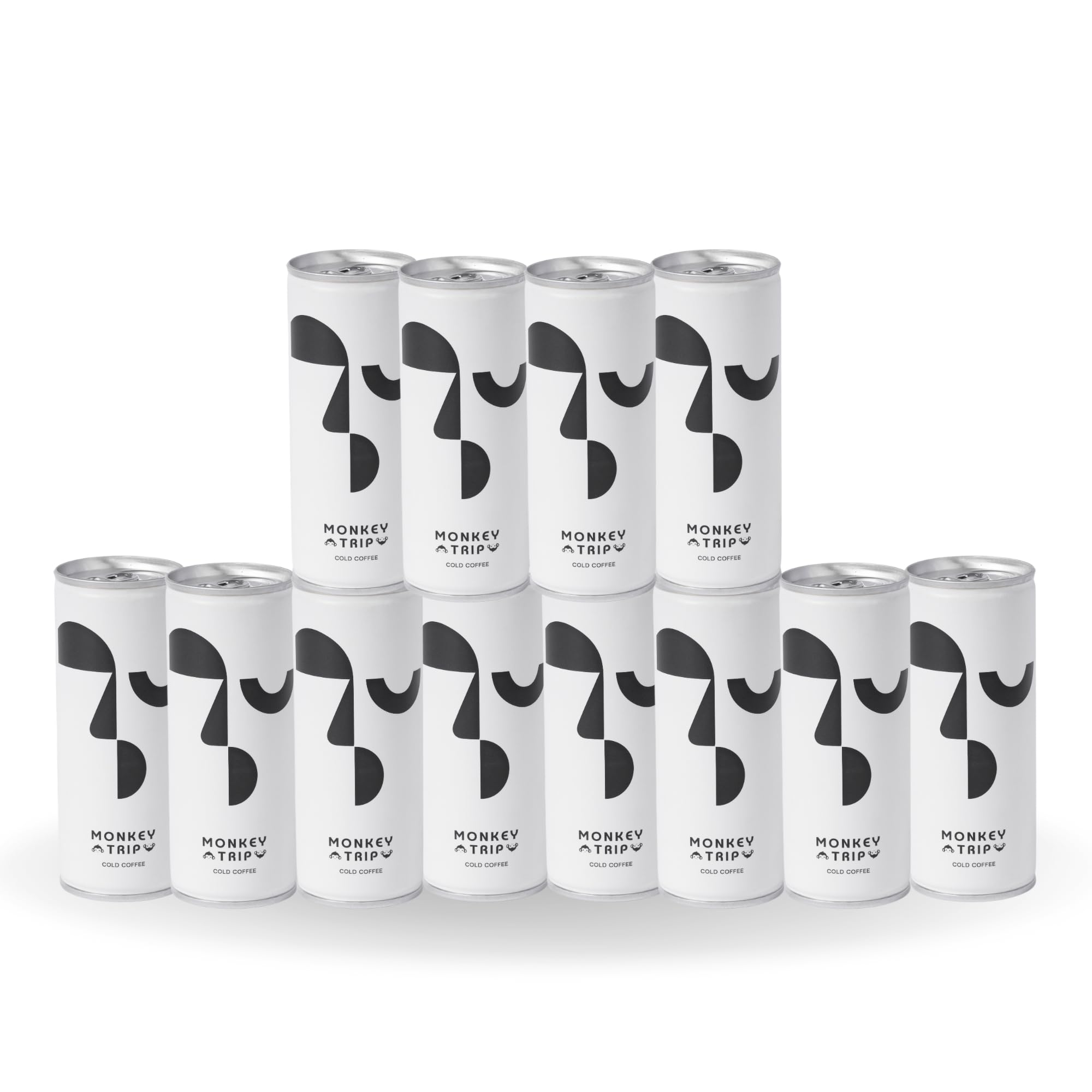 Monkey Trip Cold Coffee Can | Made With Real Milk | No Preservatives | Ready To Drink Cold Coffee, 230ml Can (Pack of 12)