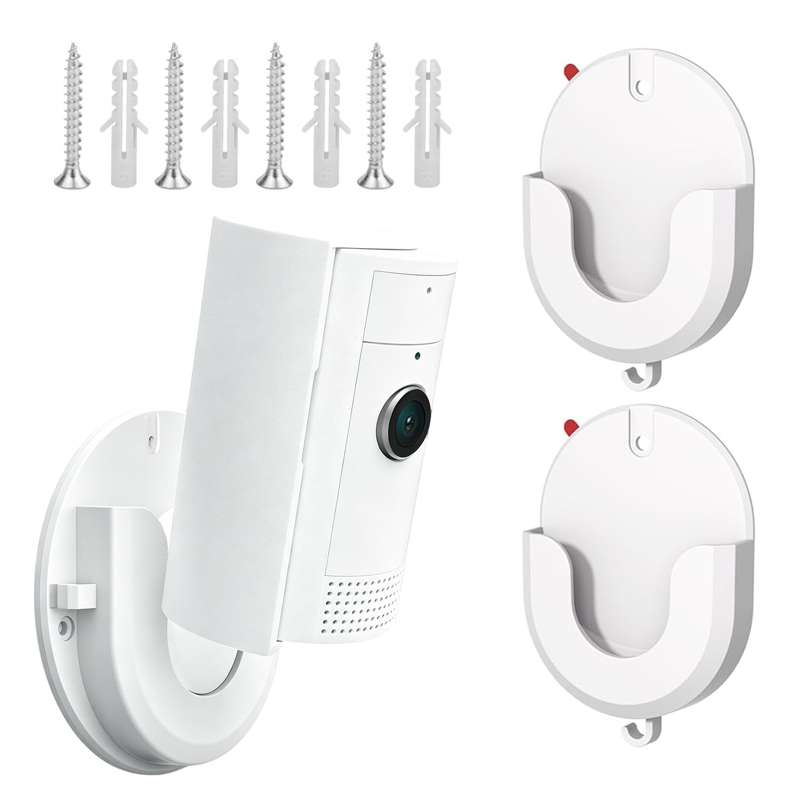 No Drill Camera Wall Mount, 2 Pack Strong Adhesive Mount Bracket Compatible with Ring Indoor Cam (2nd Gen) & Blink Mini/Mini 2/Outdoor4 Cameras, Damage-Free Installation with Self-Adhesive Tape