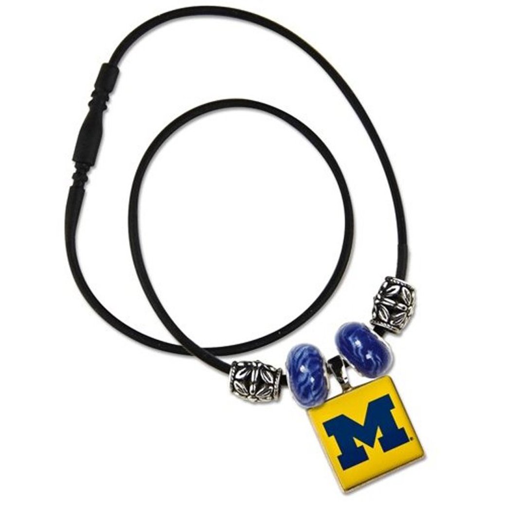 NCAA University of Michigan 77020012 Lifetile Necklace with Beads
