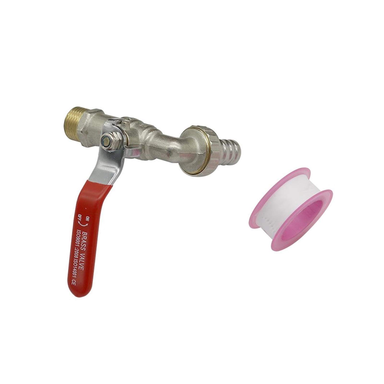 Adaptador de conector de manguera Metal 1/2 "Faucet de roscado sin rosca exterior Lavadora de riego Válvula de control de agua 15 mm Outlet Faucet 1 Set