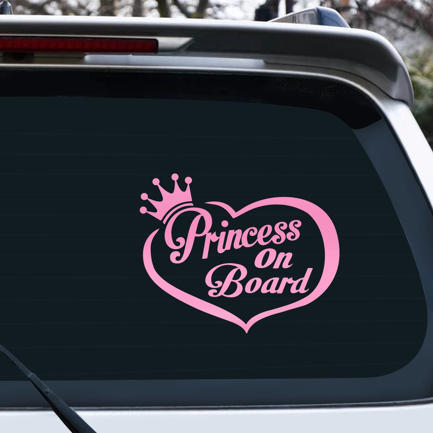 Vesvory 2pcs Princess On Board Sticker for Cars Baby On Board Warning Princess On Board Car Sign Baby On Board Sticker Kid Safety Sign for Car Window Bumper Stickers (Reflective Powder)
