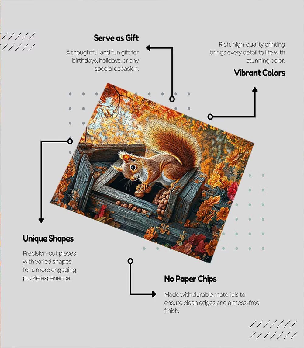 Puzzle 4000 Teile Erwachsene, NüSse EichhöRnchen Jigsaw Puzzle 4000 Teile, Impossible Klassische Puzzles, Komplex Herausfordernd Puzzles, Familie Aktivität Spiele, Wanddekoration Geschenke BXHZW2-328