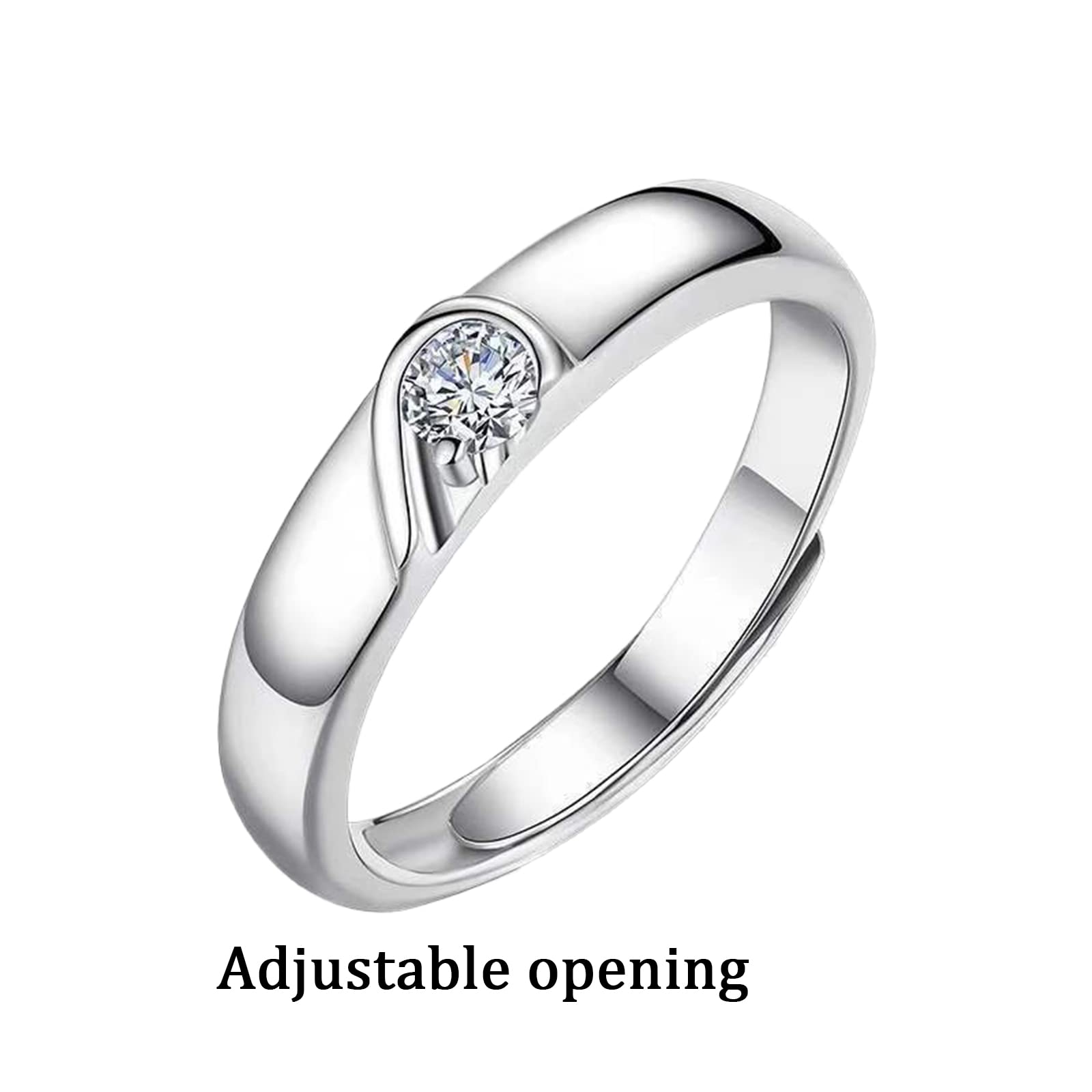 Anillo de boda de plata de ley for siempre, anillo de pareja con nudo, anillo de apertura ajustable, anillos Vintage for chicas adolescentes