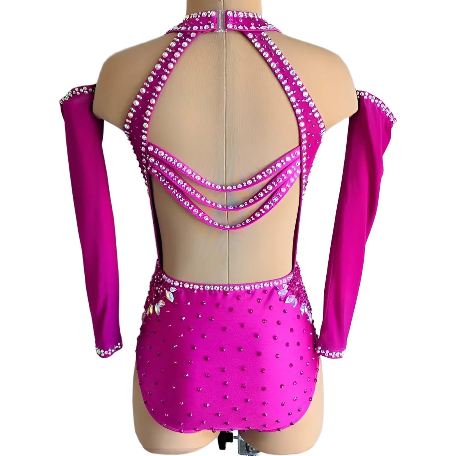 Strój do Tańca Lirycznego Damski Spandex Cyrkonie Wycięcia na Zawody