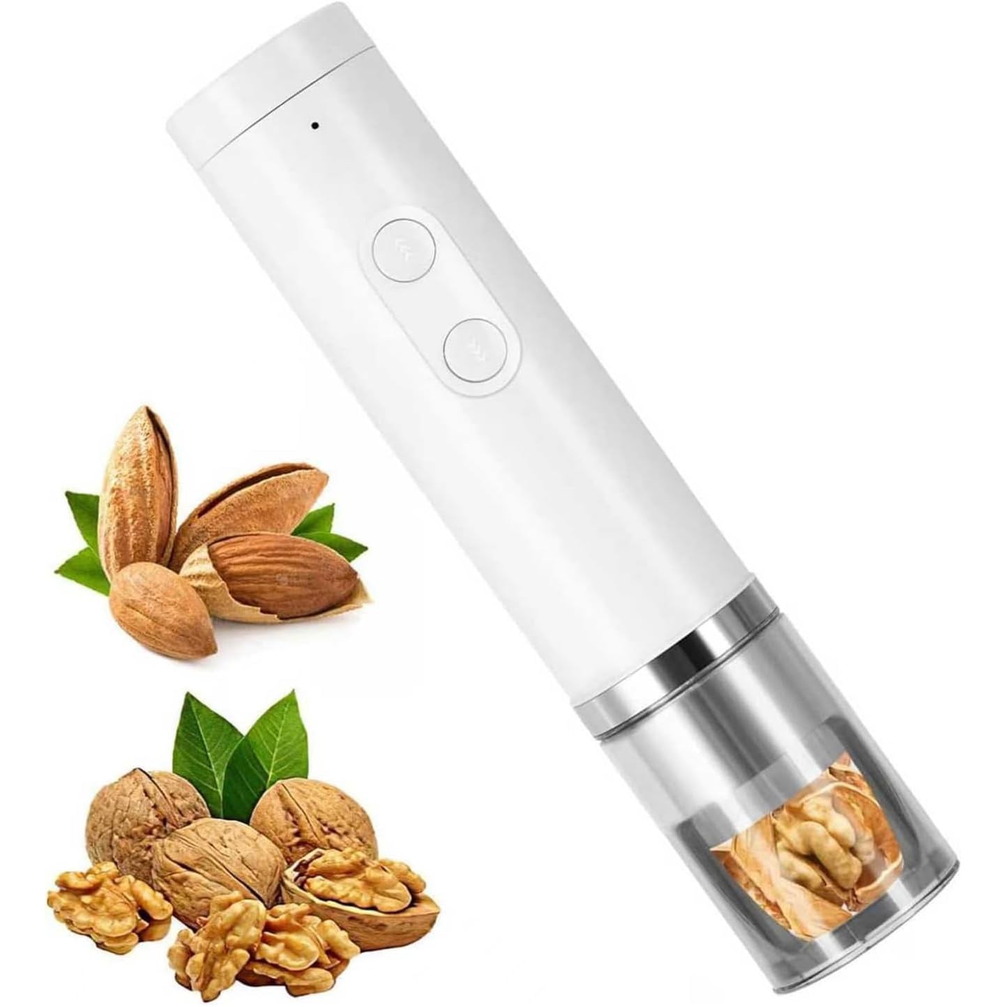 Casse-noix électrique rechargeable par USB, fonctionnement à un bouton, design anti-éclaboussures, pour noix, noix de pécan, noisettes, résistance de 40 à 50 kg